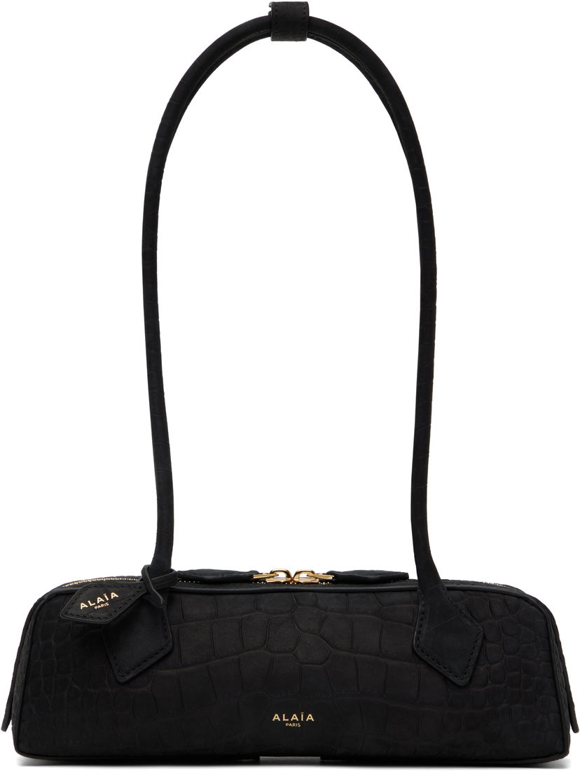 Torba za rame Alaïa 'Le Teckel' Small Croc-Effect Leather Bag Crna | AA1S06029CA554