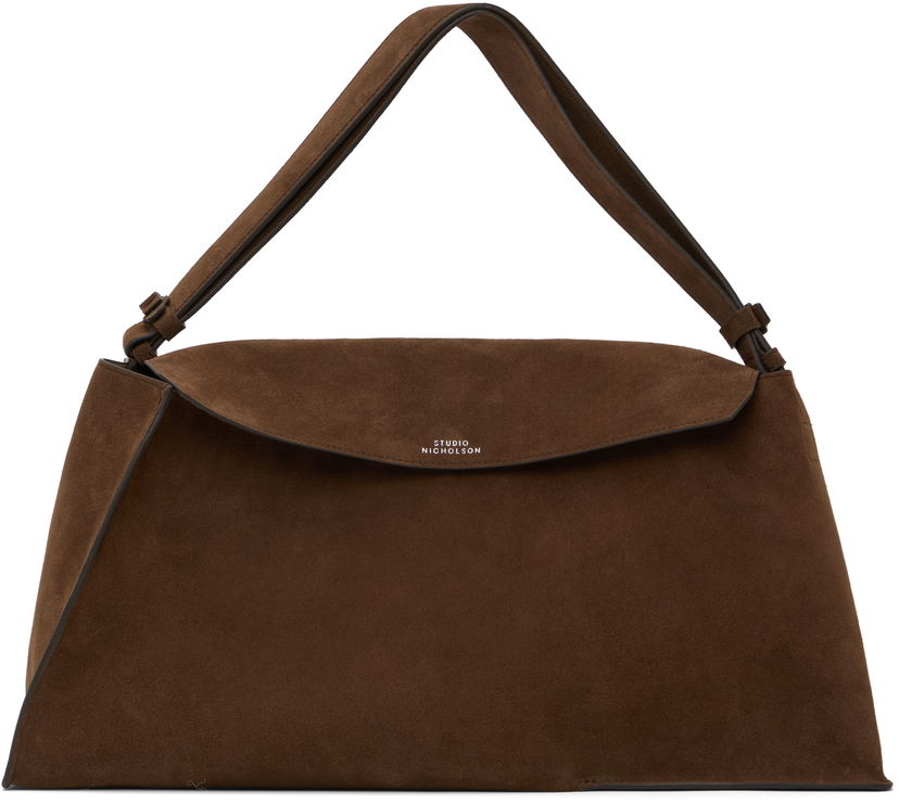 Ručna torbica Studio Nicholson Studio Nicholson Suede Shoulder Bag Smeđa | SHIBORU SN - 742