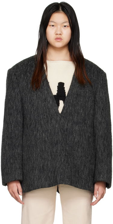 Jakna We11done We11done Y-Neck Fuzzy Jacket Siva | WD-JK3-22-020-W-DG, 0