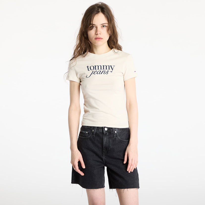 Majica kratkih rukava Tommy Hilfiger Tommy Jeans Slim Essential T-Shirt Bež | DW0DW19447 ACG
