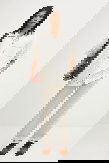 Košulja Drôle de Monsieur Drôle de Monsieur La Chemise BrodEe Tresses Embroidered Shirt Bijela | H.SH227.CO215, 4