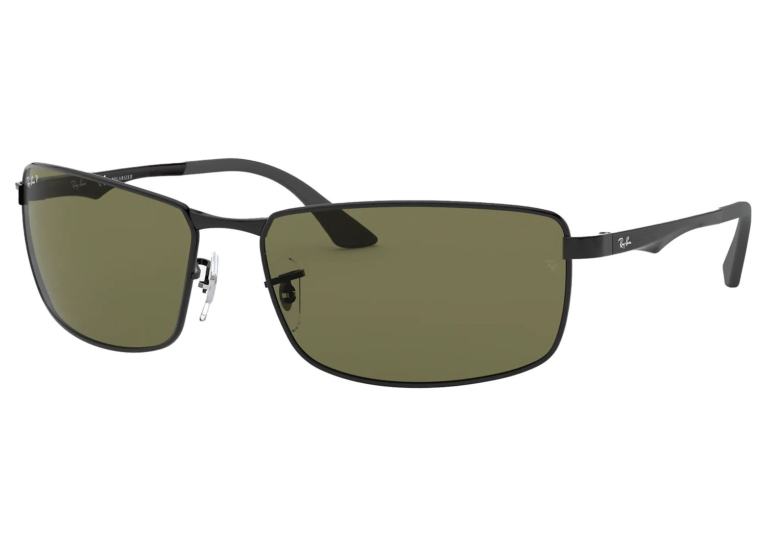 Sunčane naočale Ray-Ban Rectangular Metal Frame Polarized Sunglasses Zelena | RB3498, 0