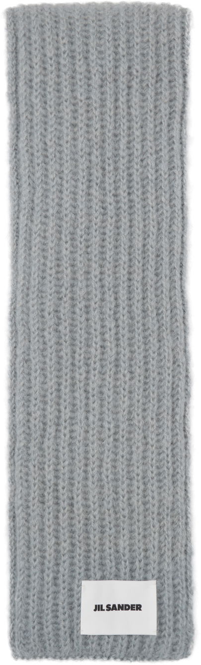 Šal Jil Sander Knitted Wool Scarf Siva | J22ZZ0127_J14716