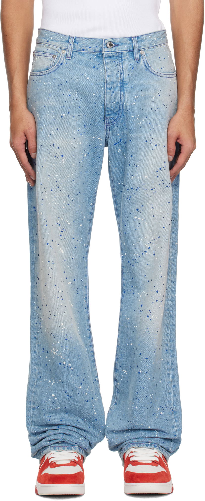 Jeans Off-White Off-White Paint Splatter Jeans Plava | OMYA18JS25DEN0024684