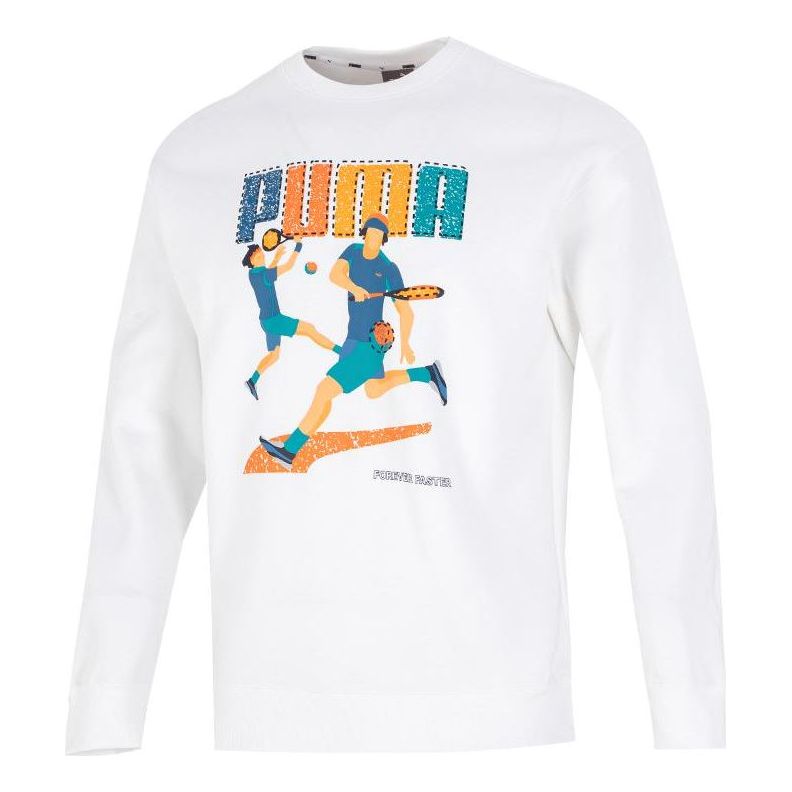 Džemper Puma Tennis Club Graphic Long Sleeve Tee Bijela | 538658-02