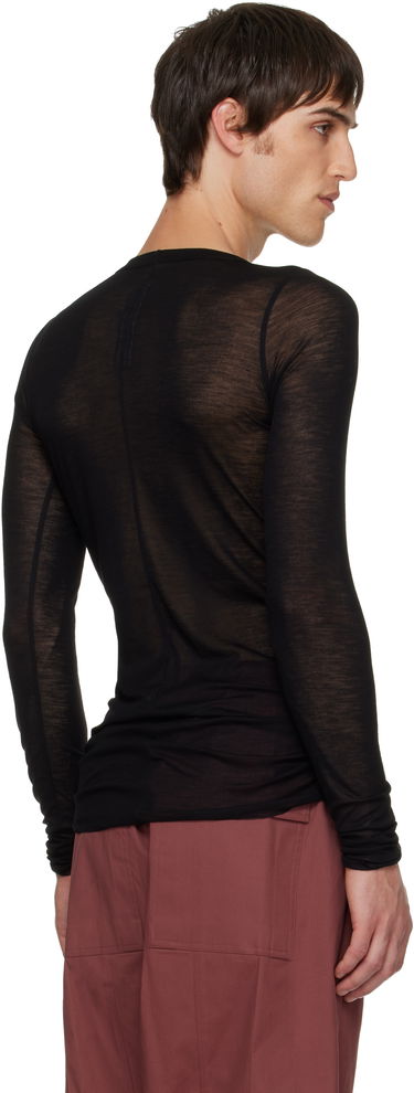 Majica kratkih rukava Rick Owens Rick Owens Concordians Rib LS Sheer T-shirt Crna | RU02E1250 RJWR, 2