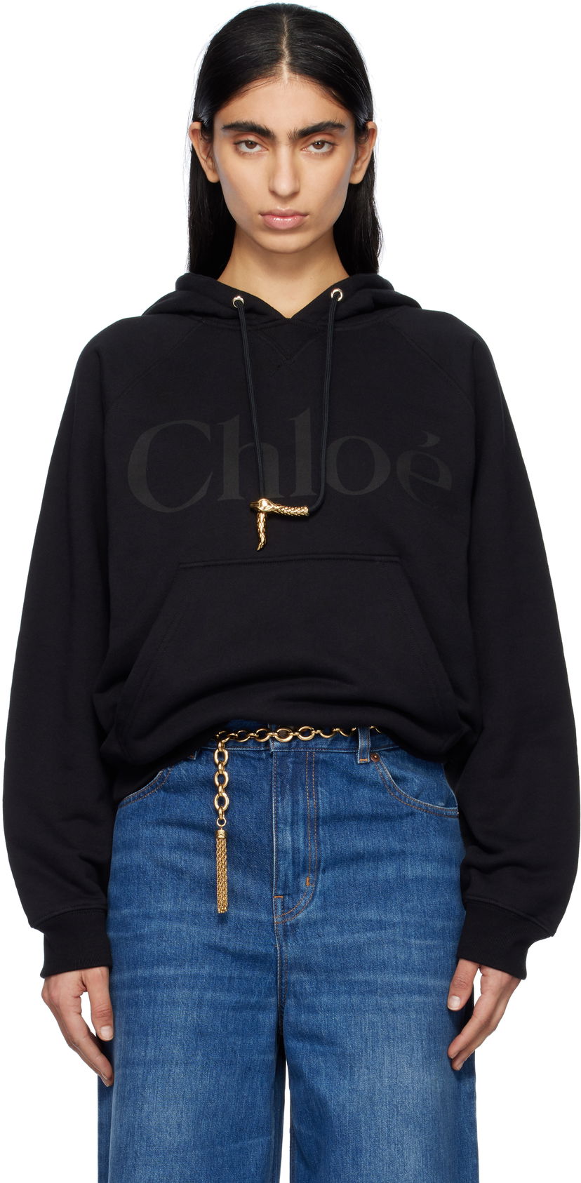 Dukserice CHLOÉ Chloé Generous Logo Hoodie Crna | CH25SJH10189