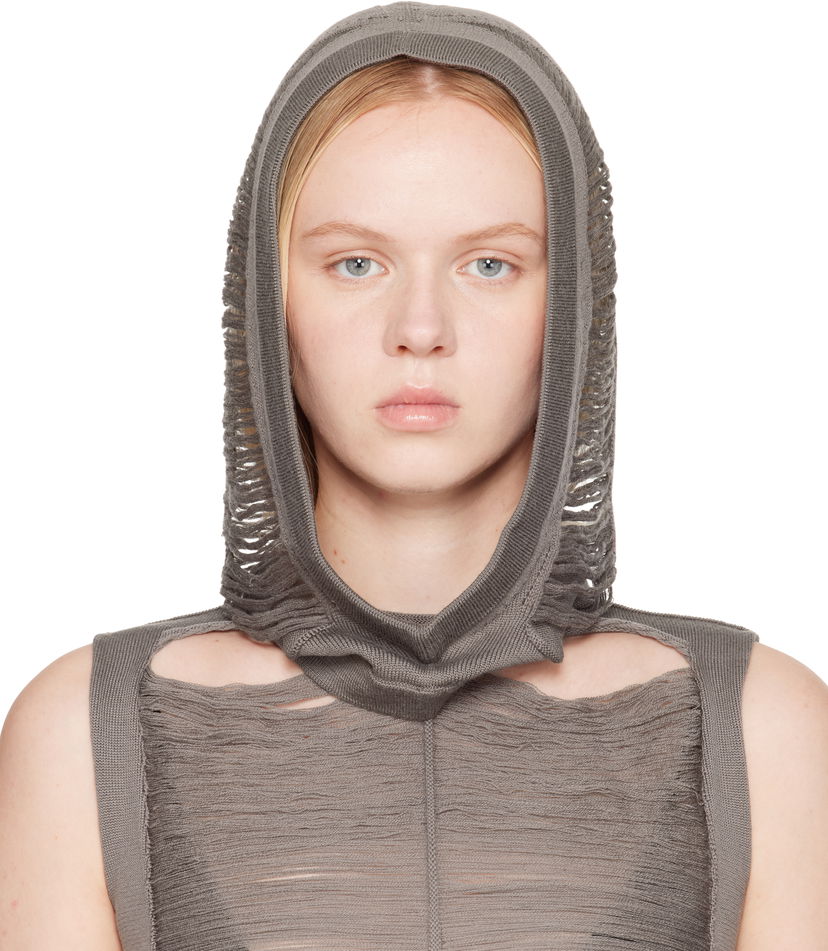 Džemper Rick Owens Rick Owens Hollywood Jera Knitted Hood Siva | RO01E7481 KGRIDM