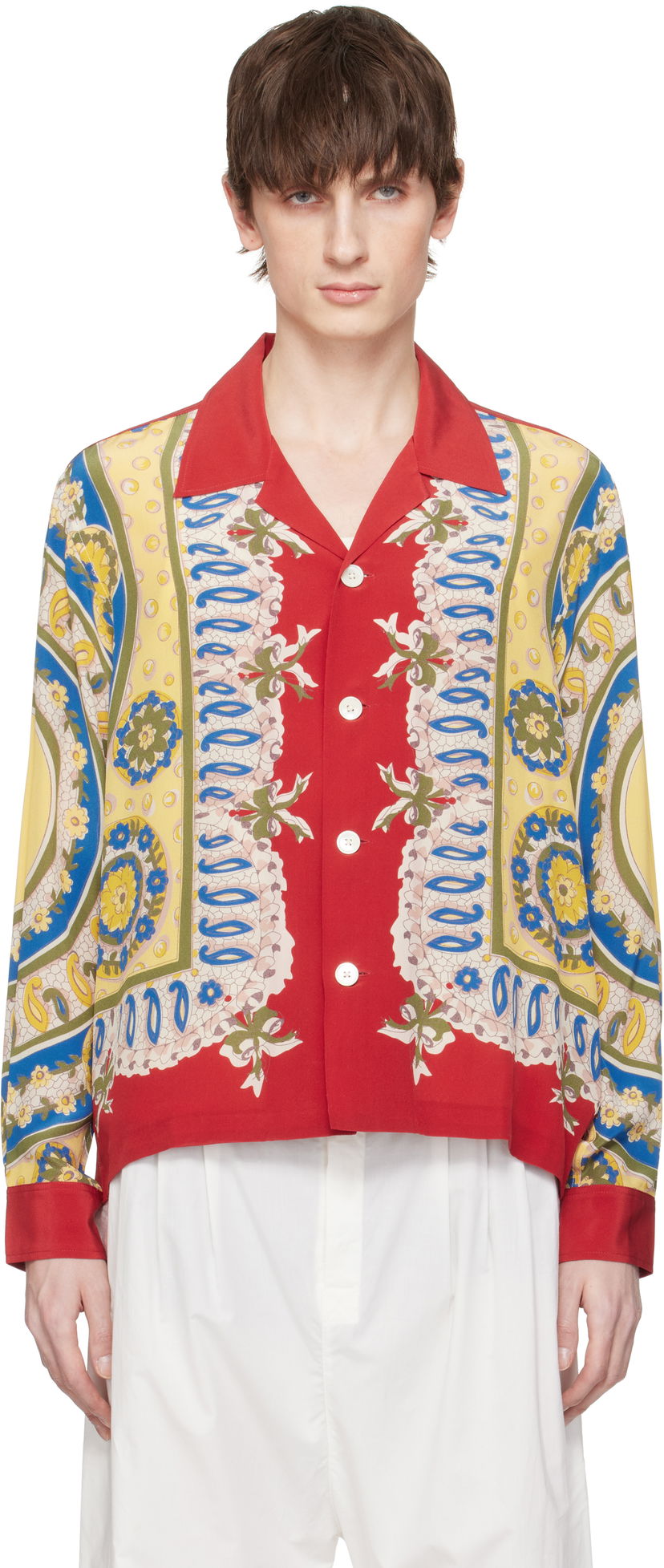 Košulja Bode Bode Bricolage Long Sleeve Shirt Crvena | MRS25SH001
