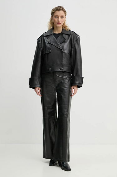 Trenčkot STAND STUDIO Stand Studio Bloom Cropped Leather Jacket Crna | 66387.7010, 1