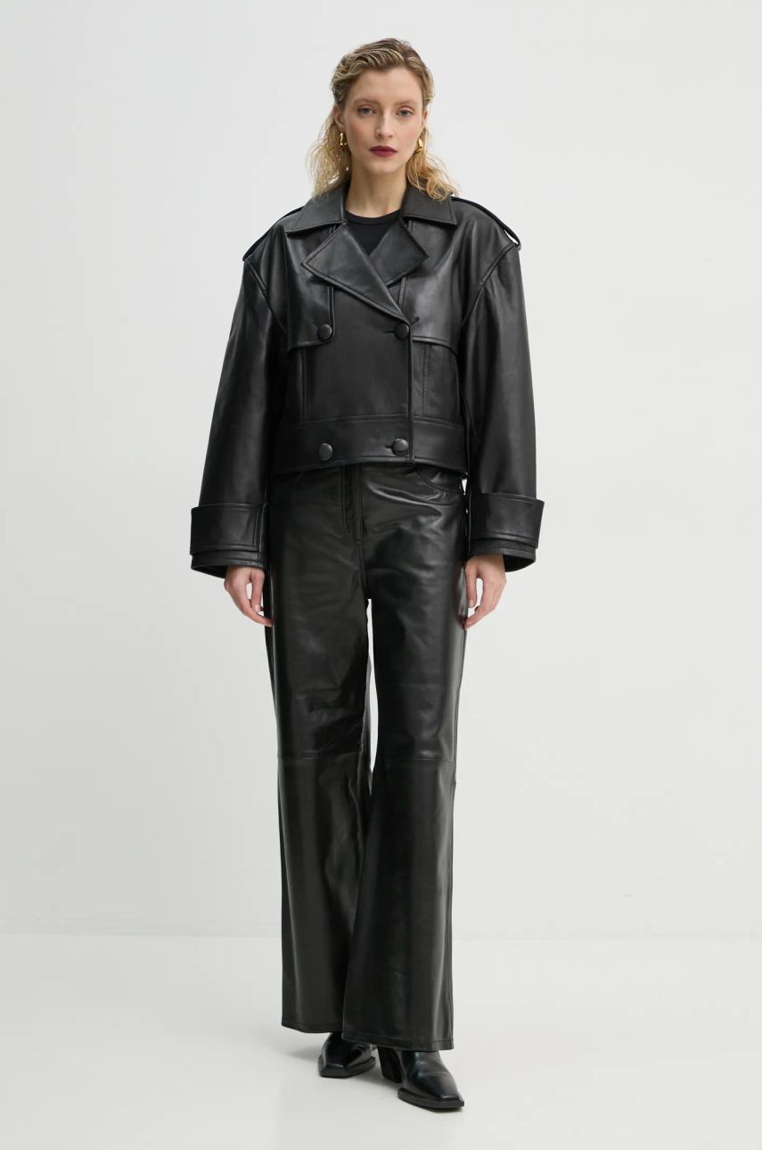 Trenčkot STAND STUDIO Stand Studio Bloom Cropped Leather Jacket Crna | 66387.7010, 1