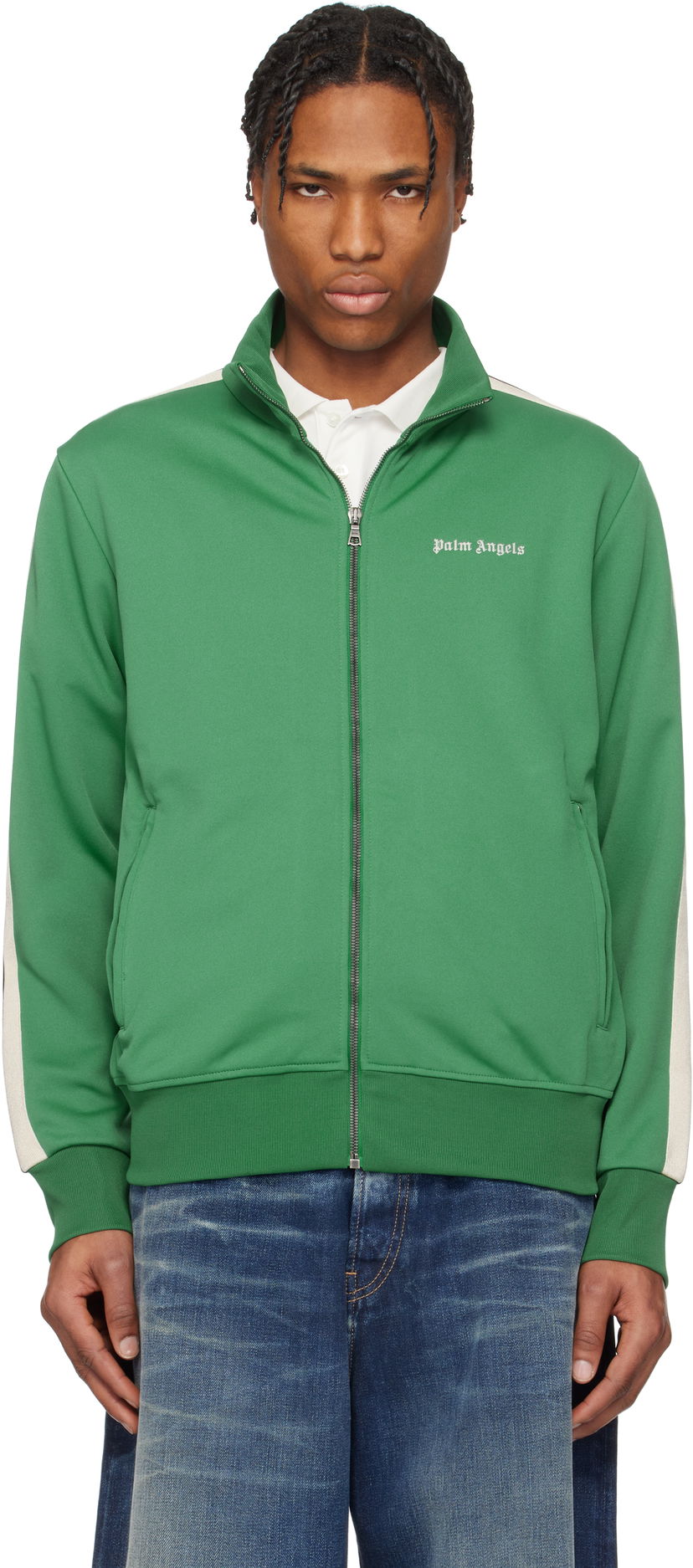 Trenerka Palm Angels Palm Angels Embroidered Logo Track Jacket Zelena | PMBD058S25FAB0015703