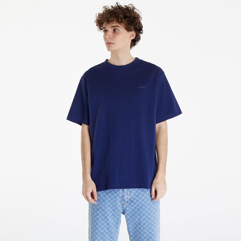 Majica kratkih rukava Queens Essential T-Shirt With Tonal Print Blue Tamnoplava | QNS_008