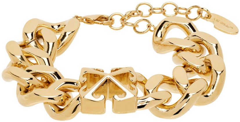 Ogrlica Off-White Gold Arrow Chain Bracelet Žuta | OWOA12FF24MET0017600