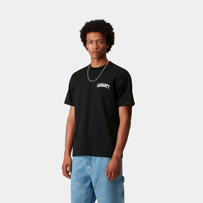 Majica kratkih rukava Carhartt WIP Short Sleeve University Script T-Shirt Crna | I036110_9