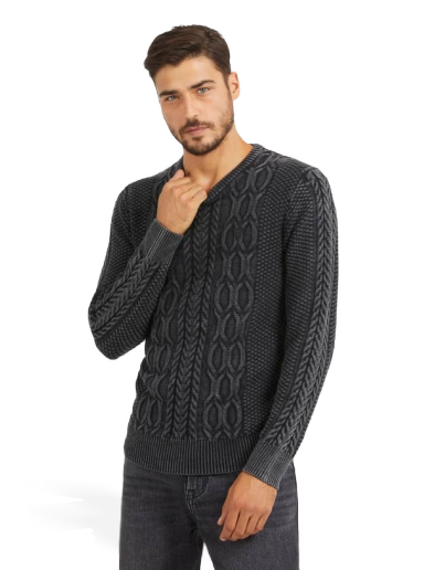 Džemper GUESS Cable Knit Crna | M3BR21Z2BB0