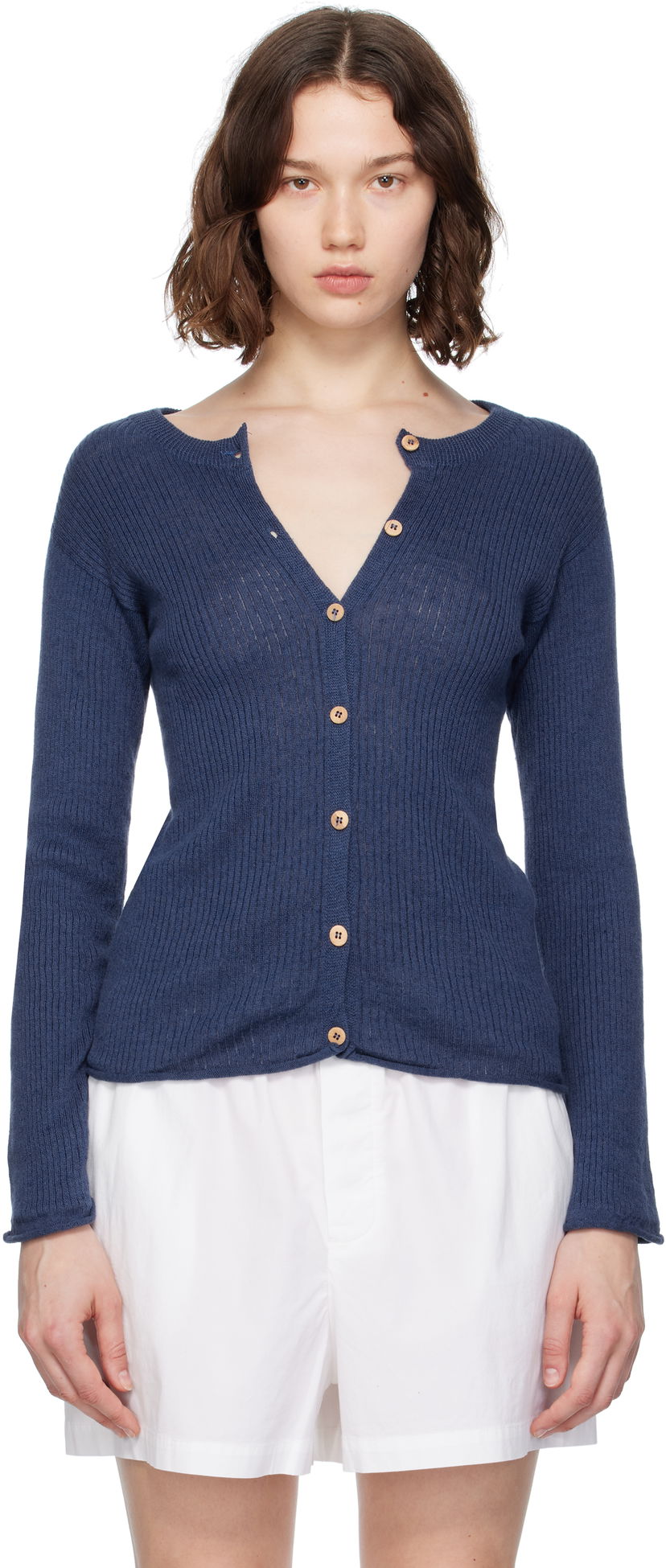 Džemper Baserange Baserange Ribbed Knit Cardigan Plava | KDRC-LI-SU25