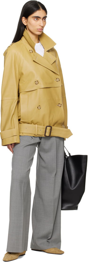 Trenčkot TOTEME TOTEME Short Trench Leather Jacket Žuta | 252-WRO0185-LE0127, 4