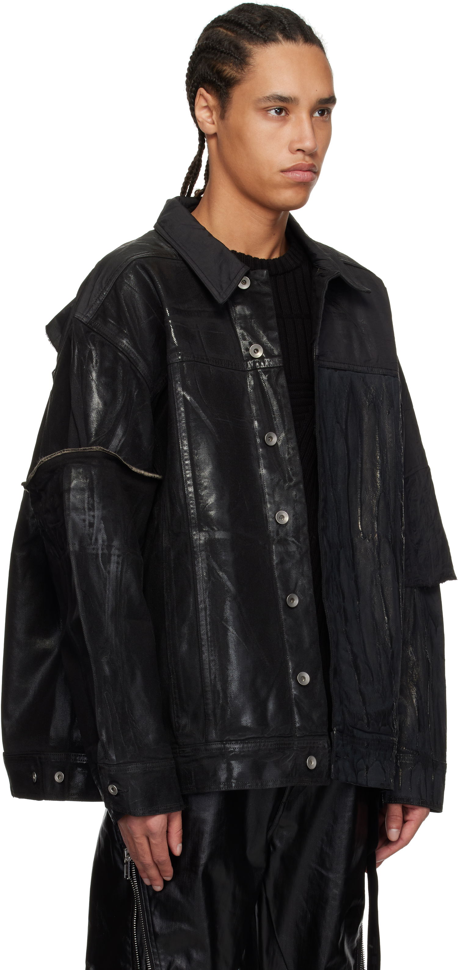 Jakna Rick Owens Rick Owens DRKSHDW Hollywood Jumbo Worker Denim Jacket Crna | DU01E3761 COMW1, 1