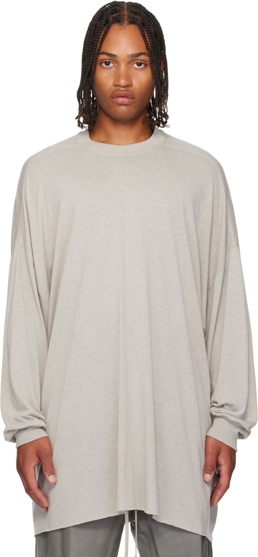 Majica kratkih rukava Rick Owens Rick Owens Concordians Tommy Long Sleeve T-Shirt Siva | RU02E1276 JR