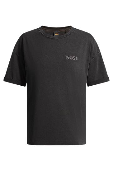 Majica kratkih rukava BOSS BOSS Relaxed-Fit Cotton T-Shirt with Logo Crna | 50535106