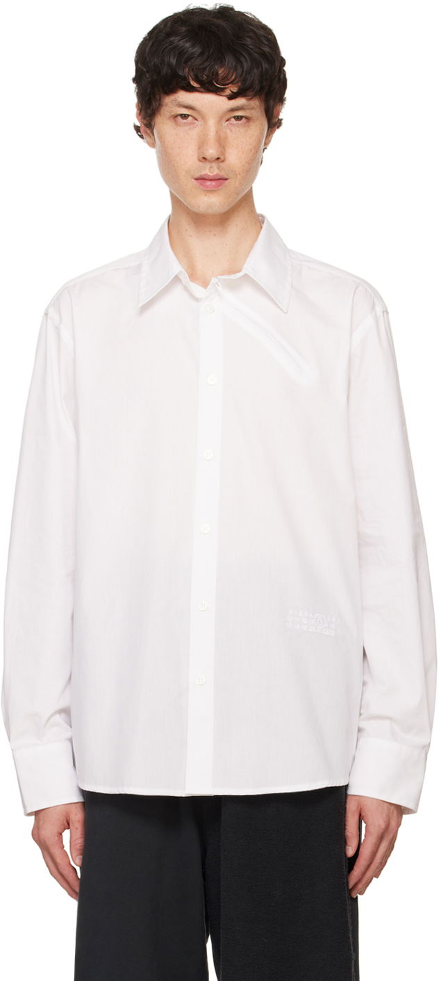 Košulja Maison Margiela MM6 White Zipped Shirt Bijela | SH0DT0010 M35152