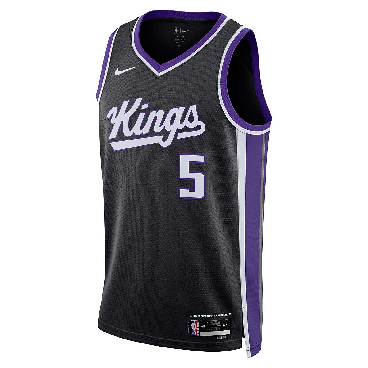 Dres Nike Dri-FIT NBA De'Aaron Fox Sacramento Kings Icon Edition 2023/24 Swingman Jersey Crna | DX8621-010, 1