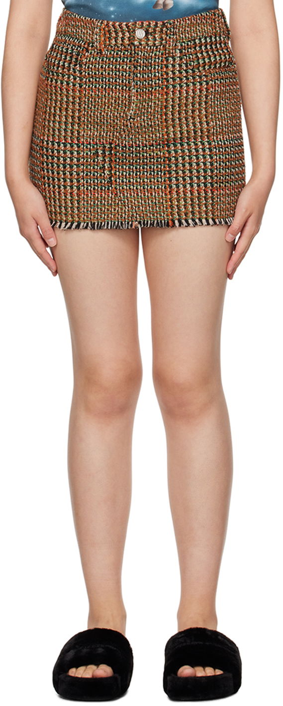 Suknja Stella McCartney Stella McCartney Check Miniskirt Smeđa | 6300593CJ301