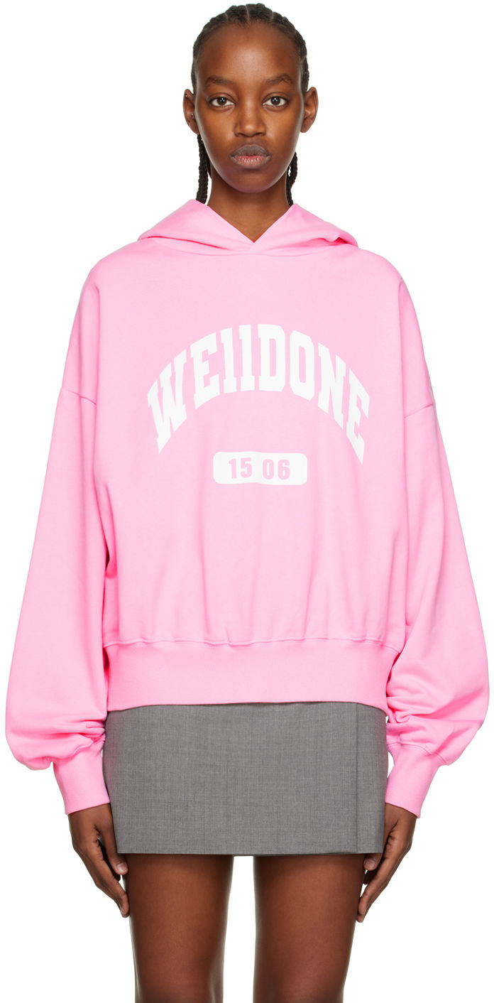 Dukserice We11done We11done Old School Campus Hoodie Ružičasta | WD-TH3-22-807-U-PK
