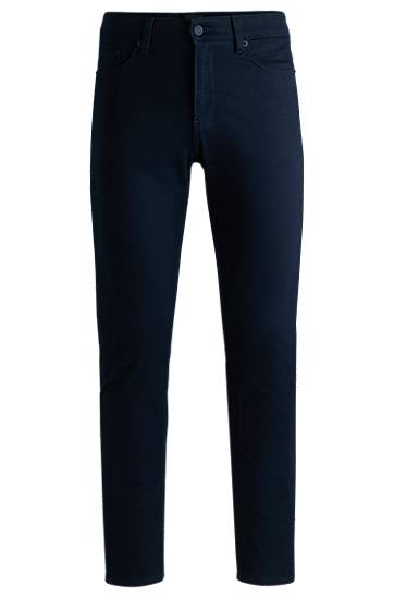Jeans BOSS Delaware Slim-Fit Brushed Satin Trousers Tamnoplava | 50524431