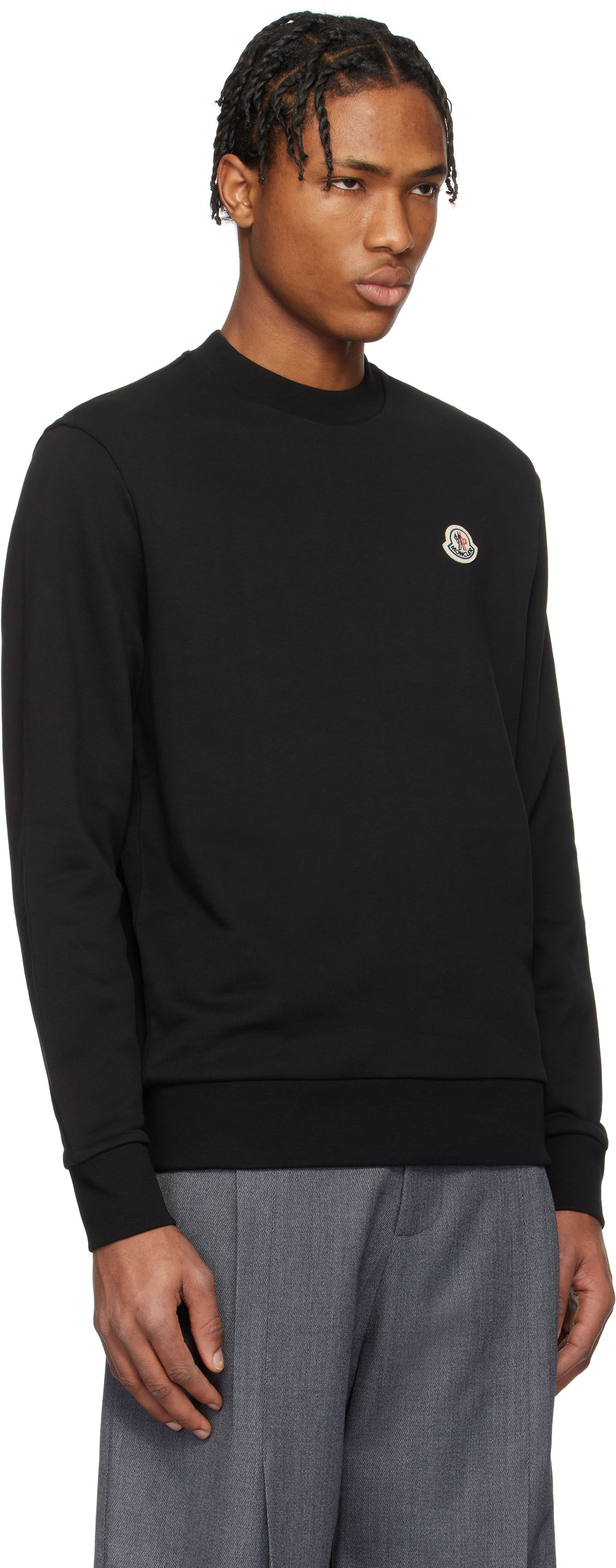 Džemper Moncler Moncler Logo Patch Cotton Sweatshirt Crna | K10918G00073809KR, 1