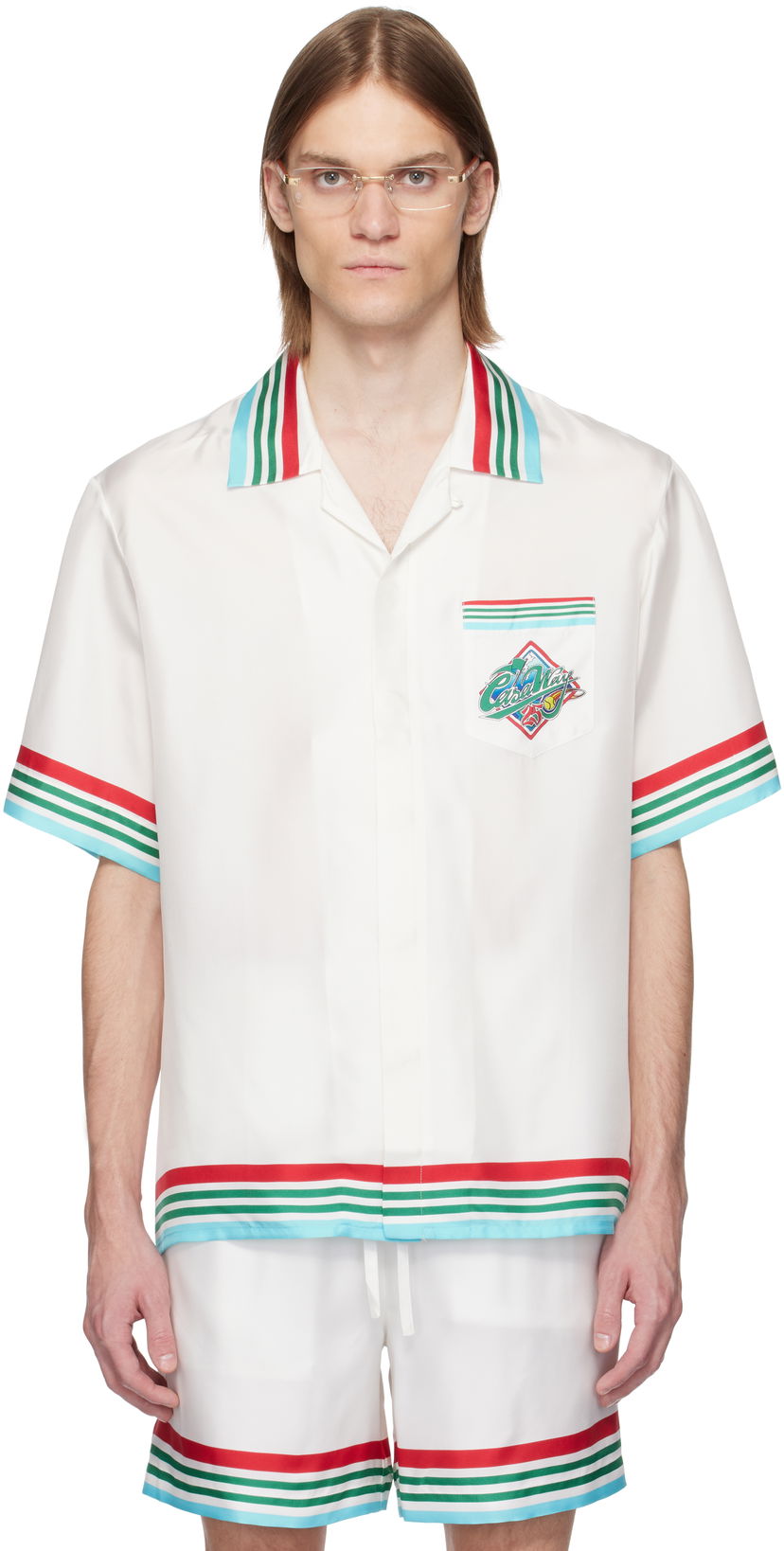 Košulja Casablanca Casablanca 'Casa Way' Silk Resort Shirt Bijela | U-MS25-SH-003-06