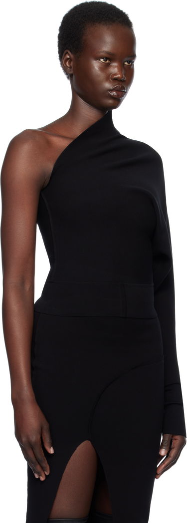 Haljina Rick Owens Rick Owens Hollywood One Shoulder Asymmetrical Top Crna | RP01E7691 KST, 1