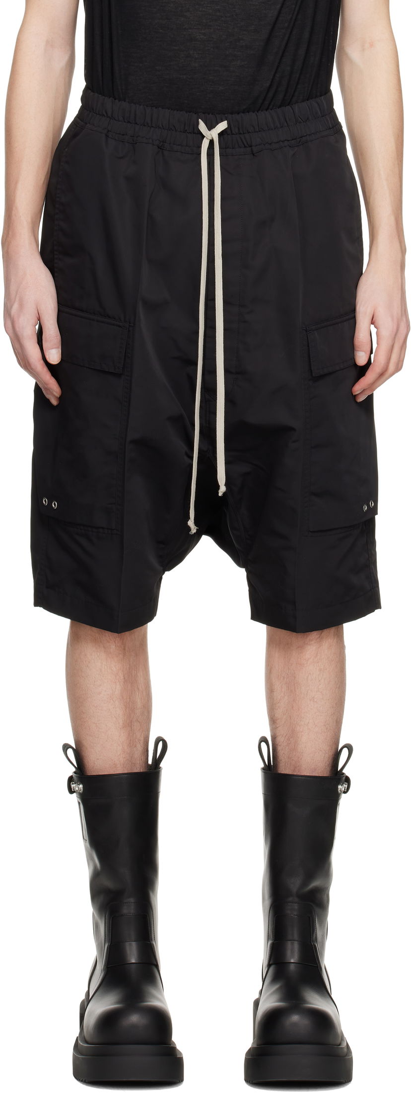 Kratke hlače Rick Owens Rick Owens Hollywood Cargo Pods Shorts Crna | RU01E5389 FT