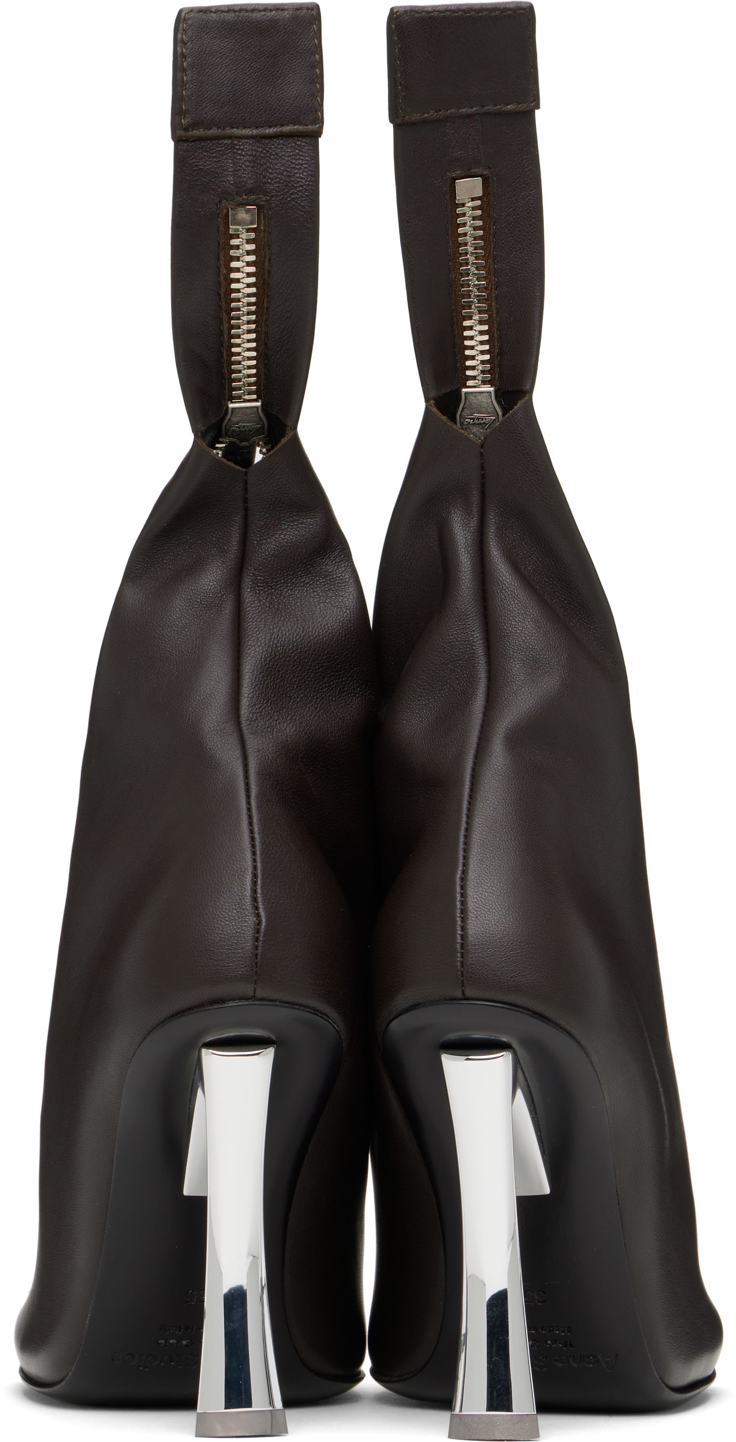 Dodaci Acne Studios Acne Studios Leather Zip Heels Smeđa | AD0784-, 1