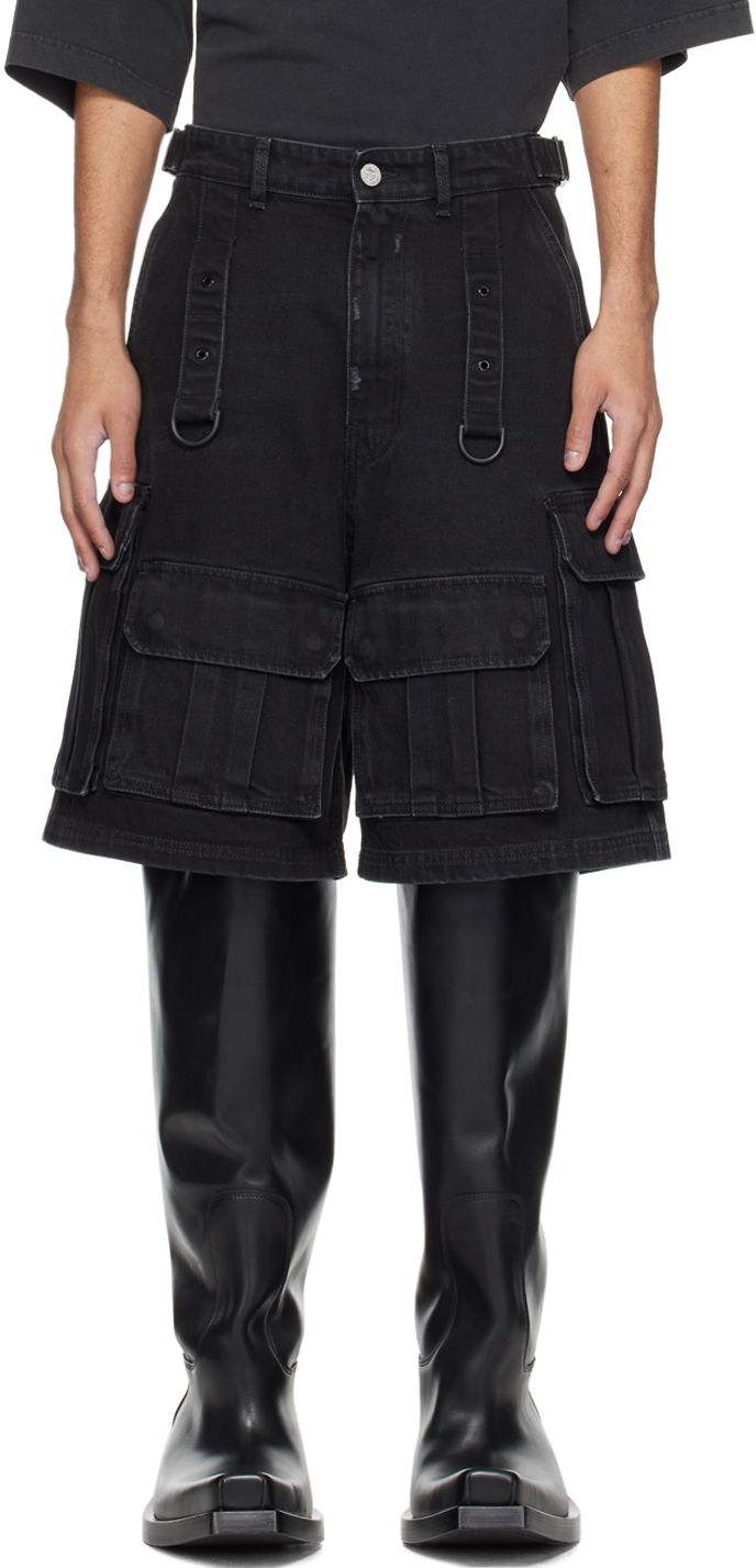 Kratke hlače VETEMENTS Multipocket Denim Shorts Crna | UE64SS100B