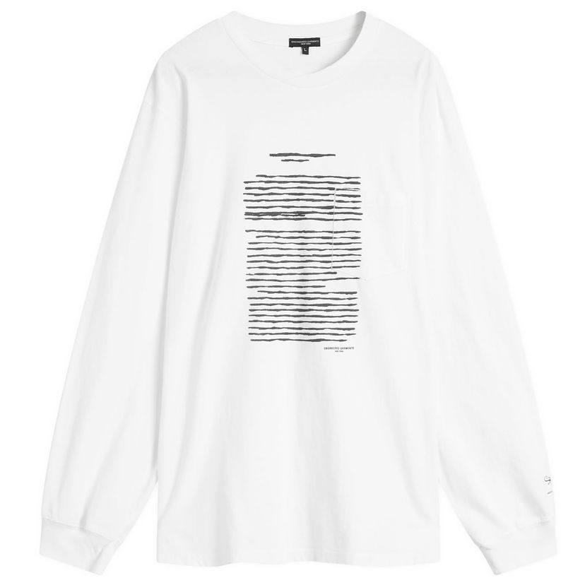 Majica kratkih rukava Engineered Garments Engineered Garments Printed Long Sleeve T-Shirt, Size Large Bijela | QT265-NP174