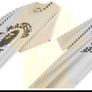 Majica kratkih rukava BAPE A Bathing Ape Collegeonogram Relaxed Fit T-Shirt, Size Large Bež | 001TEL301322M-BEI, 0