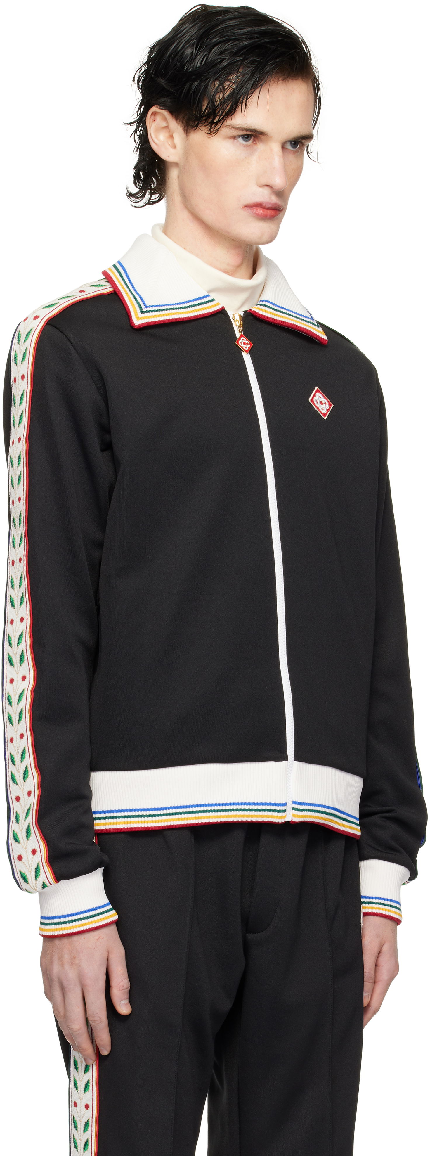 Jakna Casablanca Track Jacket with Stripes Crna | MPS25-JTP-310-01, 1