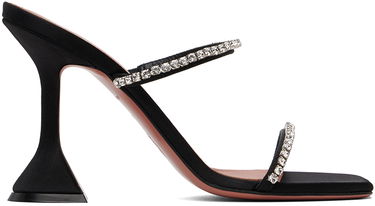 Dodaci Amina Muaddi Amina Muaddi Gilda Crystal-Embellished Satin Heeled Sandals Crna | GILDA SLIPPER CL SATIN, 0