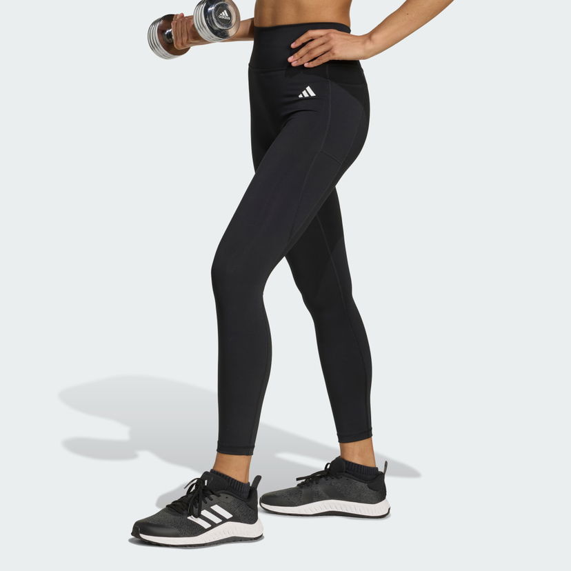 Tajice adidas Performance Optime Essentials No Front Rise Seam 7/8 Tights Crna | JY4815