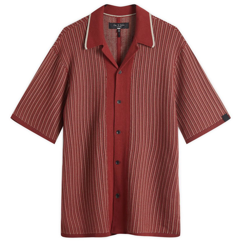 Košulja rag & bone Harris Knit Vacation Shirt Crvena | MBS24H032BC32
