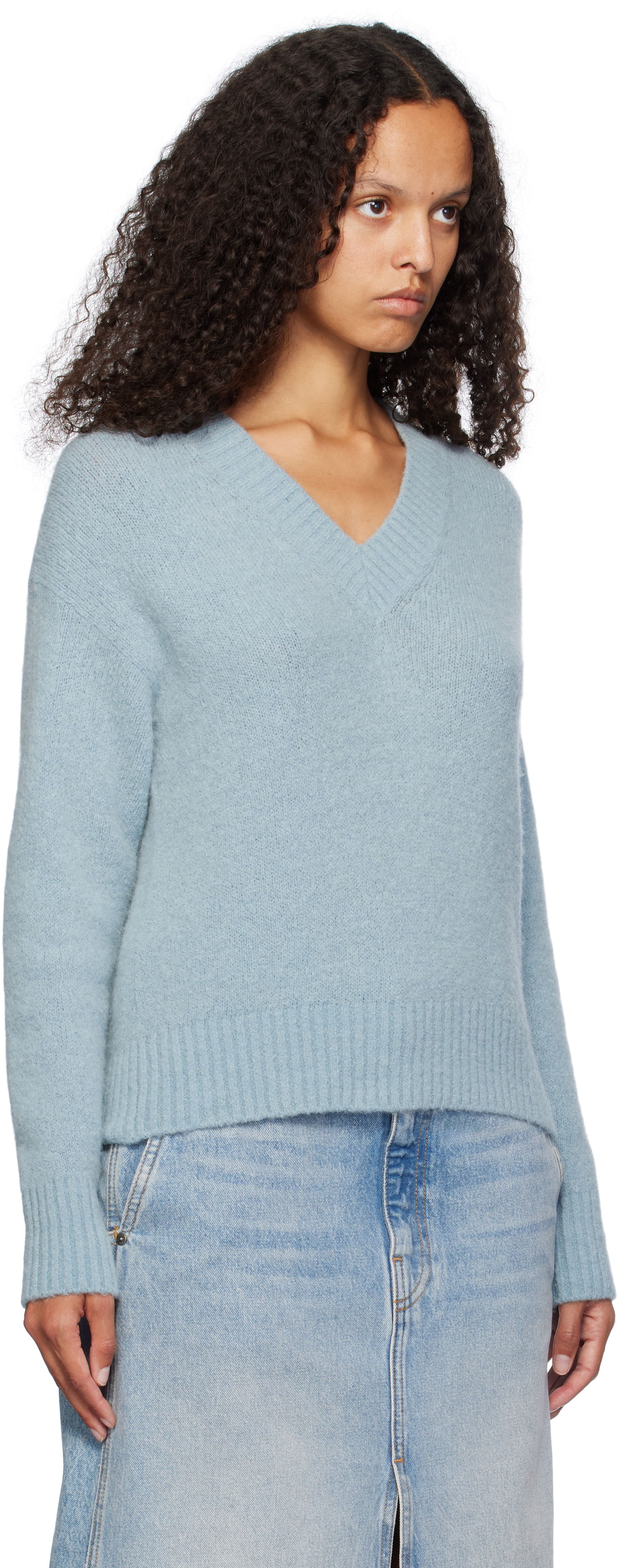 Džemper Max Mara Weekend Max Mara Visita V-Neck Sweater Plava | 2425366102600 MM12053, 1