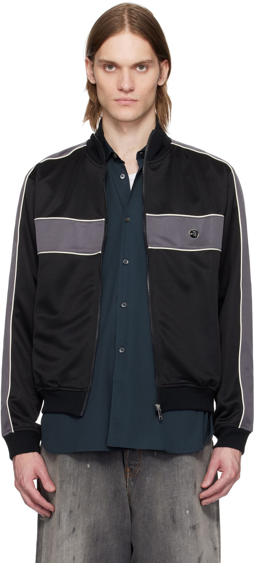 Bomber jakna Ambush AMBUSH Paneled Track Jacket Crna | 12115218