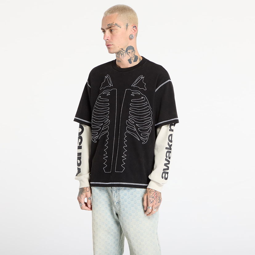 Majica kratkih rukava Awake NY Awake NY Vanson Bones Waffle T-Shirt Crna | AWK-FW25-TP008-BLK