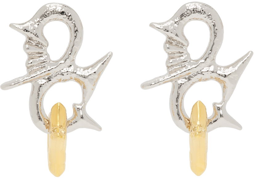 Naušnice Chopova Lowena Chopova Lowena Entwined Star Drop Earrings Metalik | 6439