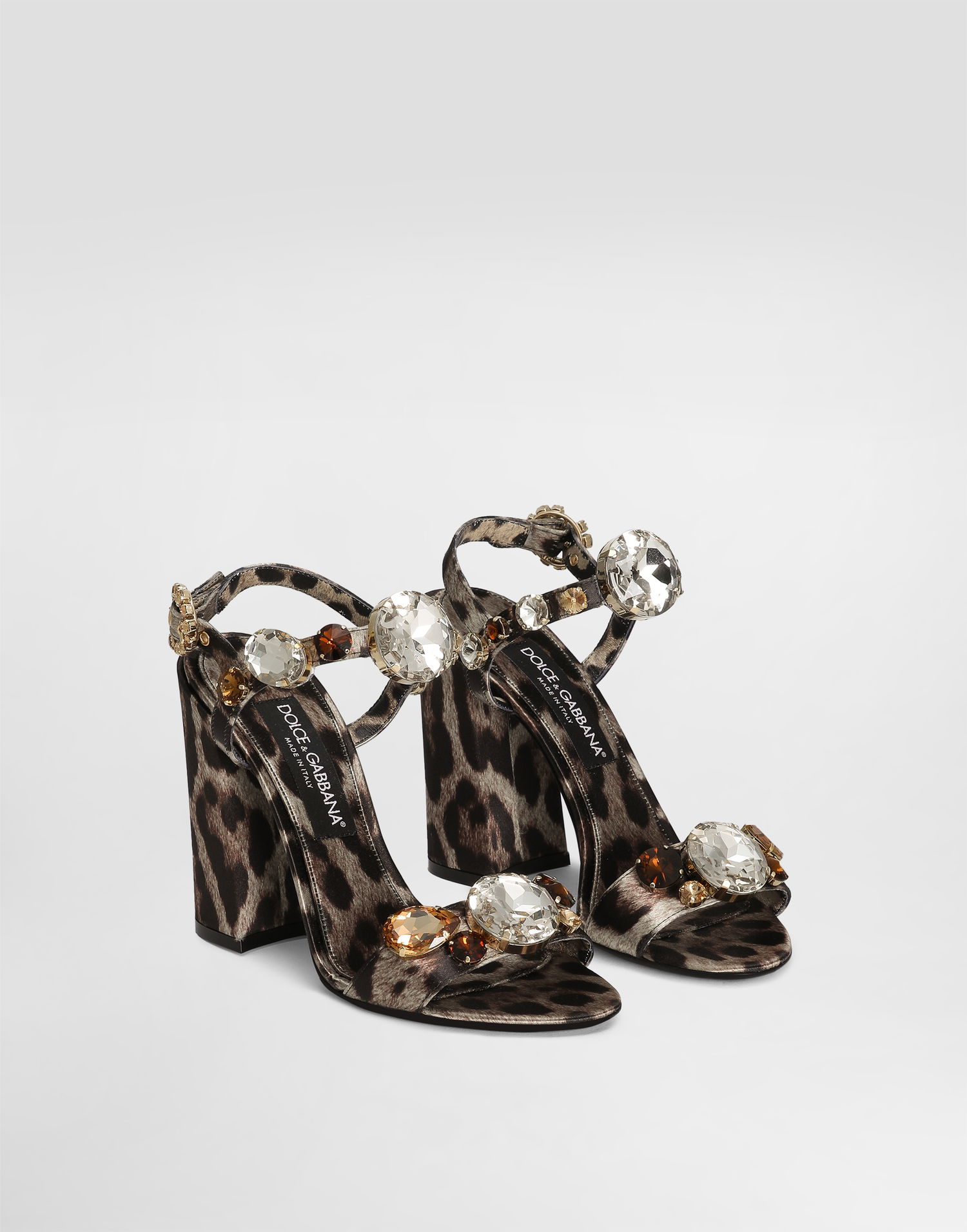 Tenisice i cipele Dolce & Gabbana Satin Sandals With Gemstone Embellishment Smeđa | CR1802A9T45HY13M, 1