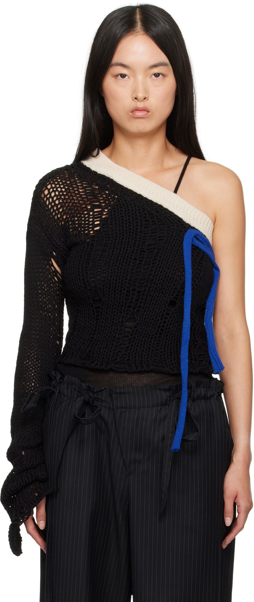 Džemper Andersson Bell Andersson Bell Ottolinger Edition One-Shoulder Knit Sweater Crna | atb1215w