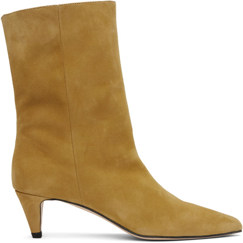 Haljina BY FAR BY FAR Lysander Suede Leather Boots Žuta | MWFBO068KL007BR052PL