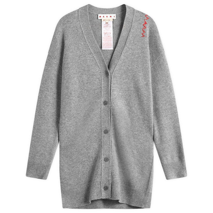 Džemper Marni Long Sleeve Knitted Cardigan Siva | CDMD0384A0